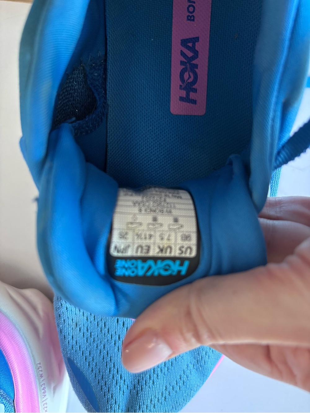 Hoka Blue Pink White Women's Athletic Running Shoes - Picture 10 of 10